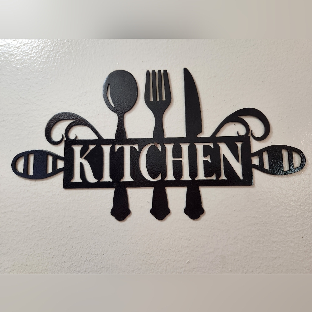 Black Kitchen Metal Wall Decor